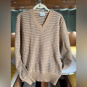 Vintage 100% Shetland Wool V-Neck Sweater